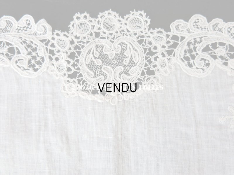 画像5: アンティーク 薔薇模様 ポワンドガーズ & デュシェス 結婚式のハンカチ 【ポワン・ド・ガーズ】