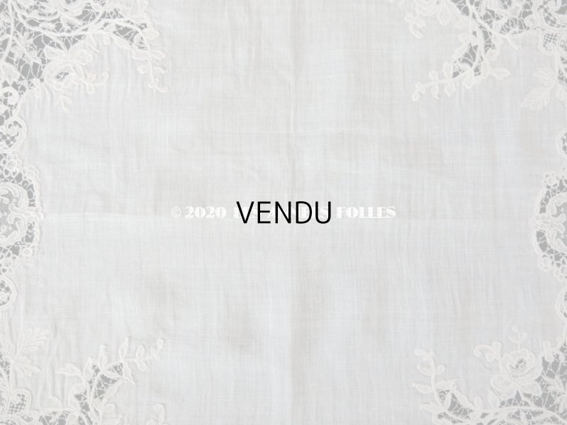 画像18: アンティーク 薔薇模様 ポワンドガーズ & デュシェス 結婚式のハンカチ 【ポワン・ド・ガーズ】