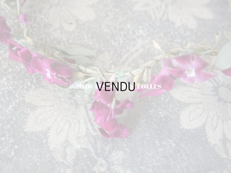 画像4: アンティーク 菫の花冠 & ブーケのセット シルク製ベルベット