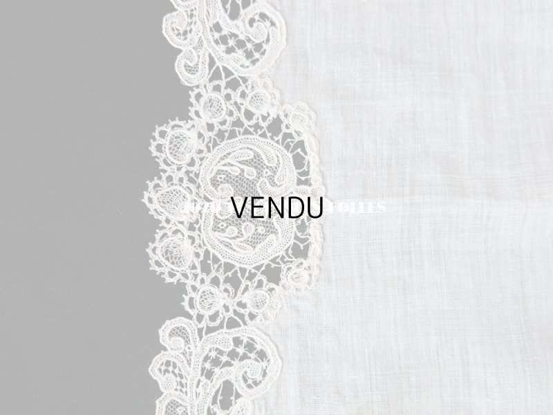 画像13: アンティーク 薔薇模様 ポワンドガーズ & デュシェス 結婚式のハンカチ 【ポワン・ド・ガーズ】