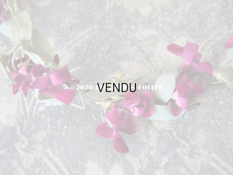 画像3: アンティーク 菫の花冠 & ブーケのセット シルク製ベルベット