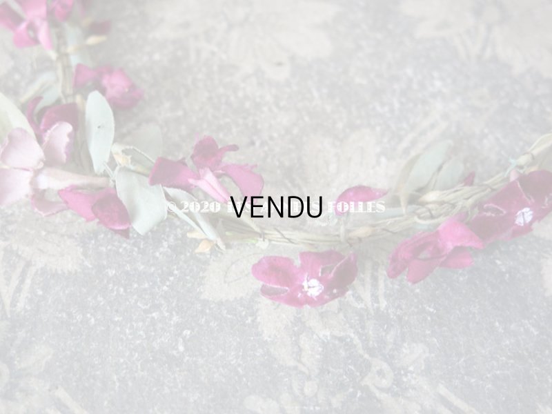 画像5: アンティーク 菫の花冠 & ブーケのセット シルク製ベルベット