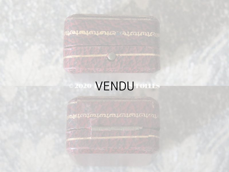 画像3: アンティーク ペンダントップ用 ジュエリーボックス 金彩入り ダークレッド 