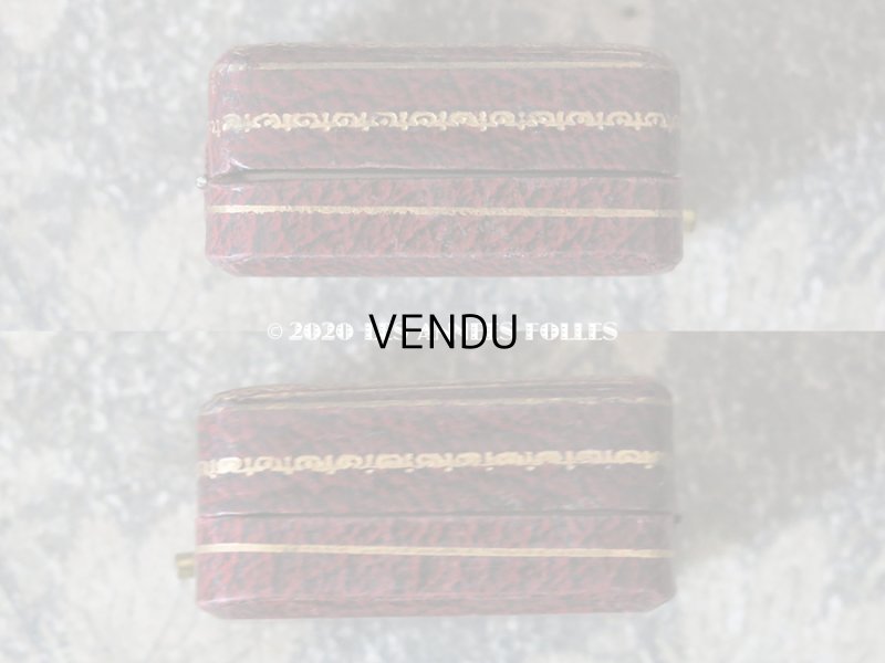 画像4: アンティーク ペンダントップ用 ジュエリーボックス 金彩入り ダークレッド 