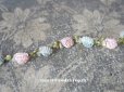 画像1: アンティーク 淡いピンク&ブルーの薔薇のロココトリム  ロココリボン 52〜56cm (1)