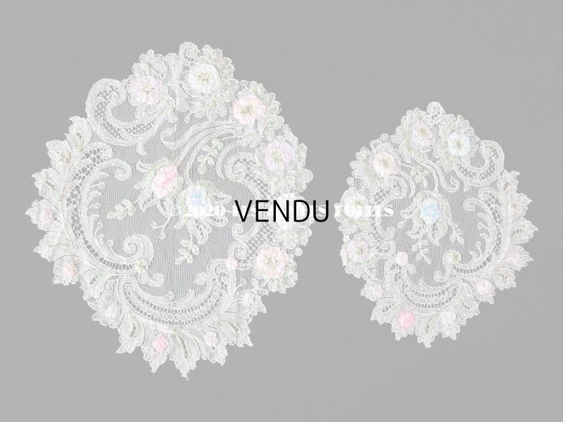 画像7: アンティーク ロココモチーフ付き オフホワイトのレース (S)