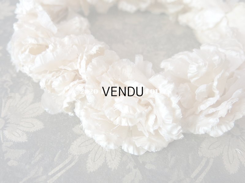 画像5: 1900年代 アンティーク シルク製 薔薇の花冠 ティアラ オフホワイト