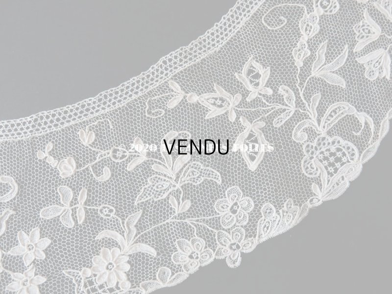 画像5: 19世紀末 アンティーク 子供用 付け襟 アランソンレース 花模様 ニードルレース 【 ポワン・ダランソン 】 