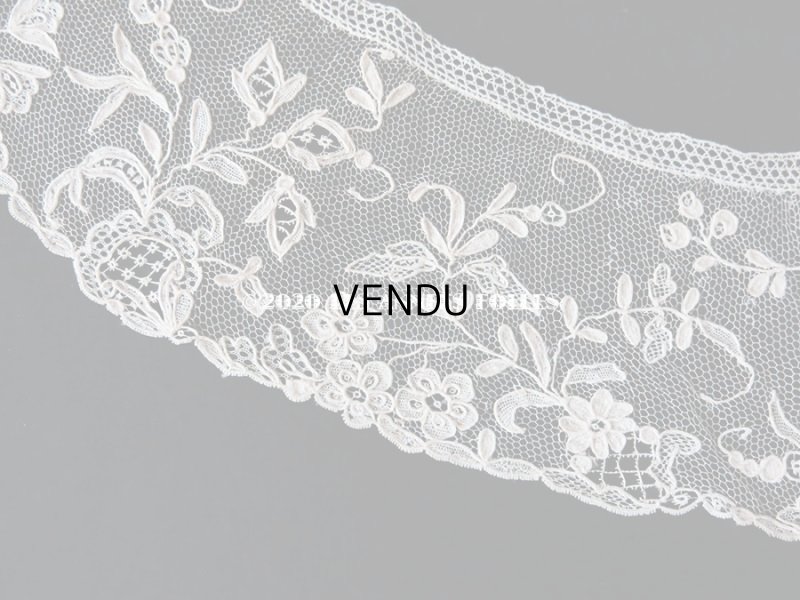 画像3: 19世紀末 アンティーク 子供用 付け襟 アランソンレース 花模様 ニードルレース 【 ポワン・ダランソン 】 