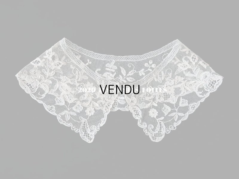 画像7: 19世紀末 アンティーク 子供用 付け襟 アランソンレース 花模様 ニードルレース 【 ポワン・ダランソン 】 