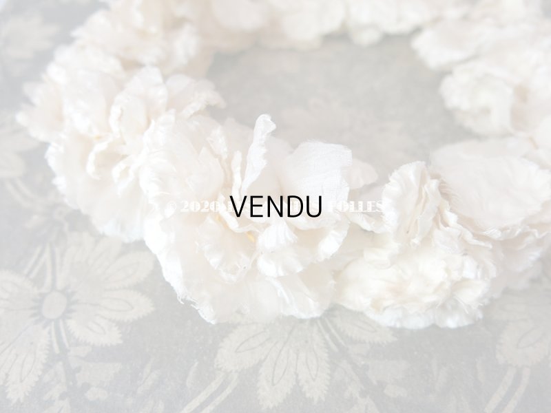画像4: 1900年代 アンティーク シルク製 薔薇の花冠 ティアラ オフホワイト