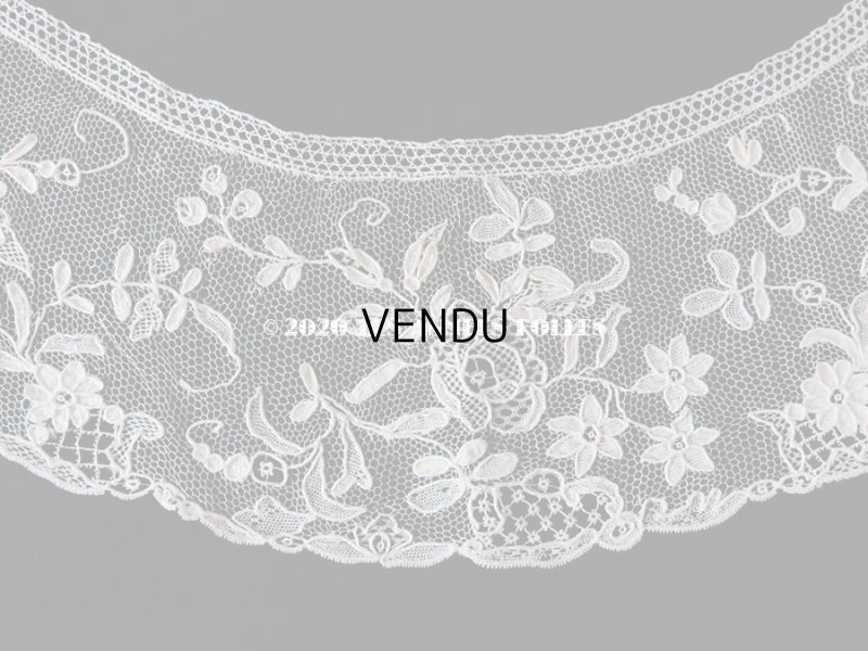 画像4: 19世紀末 アンティーク 子供用 付け襟 アランソンレース 花模様 ニードルレース 【 ポワン・ダランソン 】 