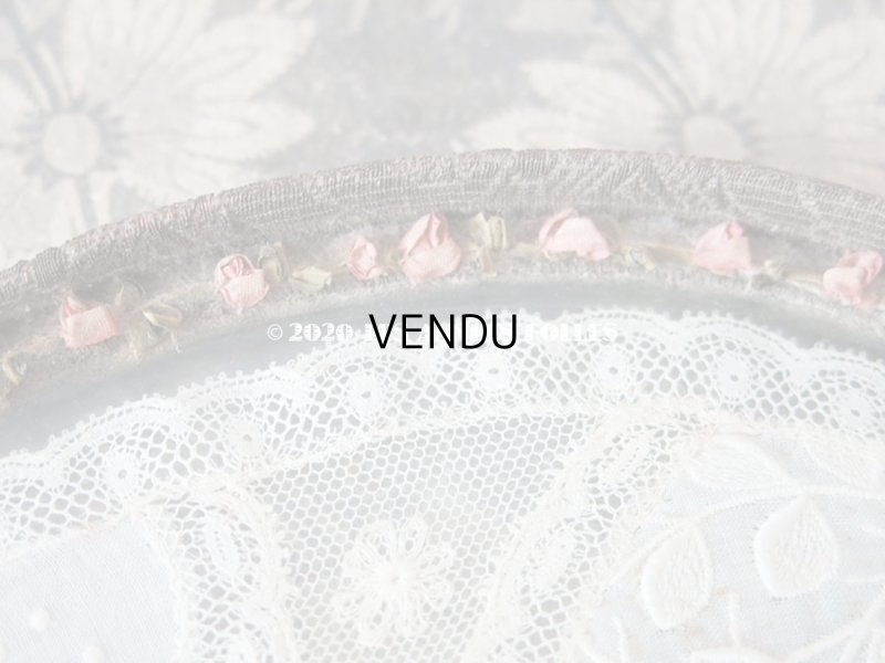 画像6: 19世紀末 アンティーク トレイ　ロココトリム＆レースの装飾 小物入れ