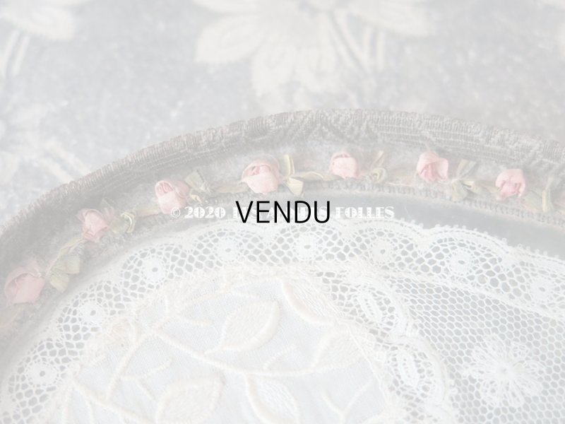 画像7: 19世紀末 アンティーク トレイ　ロココトリム＆レースの装飾 小物入れ