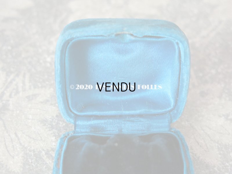 画像9: 19世紀末 アンティーク ピアス用 ジュエリーボックス ベルベット ＆ シルクサテン ブルー 