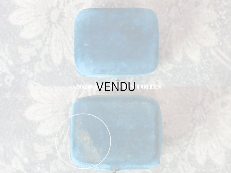 画像3: 19世紀末 アンティーク ピアス用 ジュエリーボックス ベルベット ＆ シルクサテン ブルー 