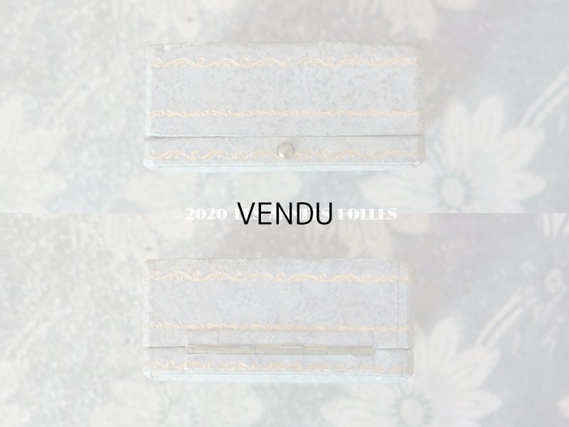 画像5: アンティーク　ブローチ用 ジュエリーボックス 金彩入り ライトグレー