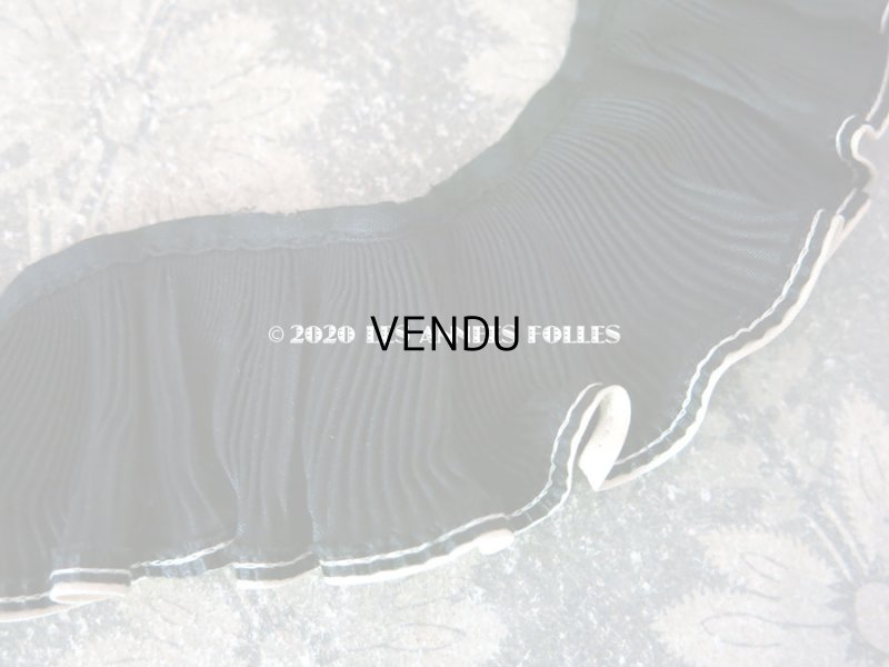 画像9: アンティーク シルク製 プリーツ リボン 4.8cm幅 黒 31cm