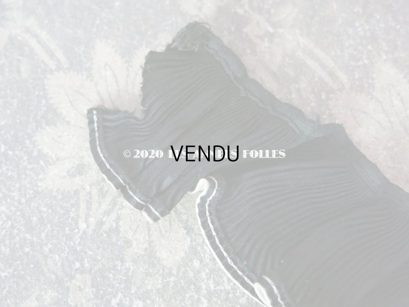 画像4: アンティーク シルク製 プリーツ リボン 4.8cm幅 黒 31cm