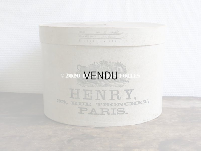 画像2: 19世紀末 アンティーク ハットボックス - HENRY PARIS  -
