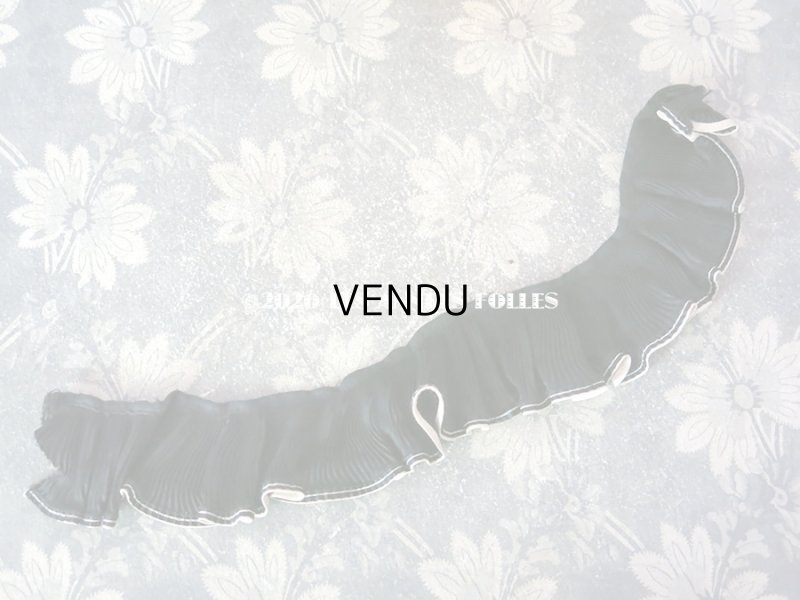 画像3: アンティーク シルク製 プリーツ リボン 4.8cm幅 黒 31cm