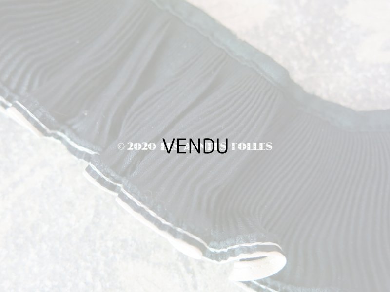 画像5: アンティーク シルク製 プリーツ リボン 4.8cm幅 黒 31cm