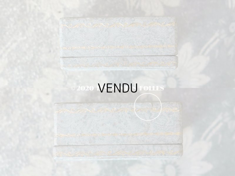 画像6: アンティーク　ブローチ用 ジュエリーボックス 金彩入り ライトグレー