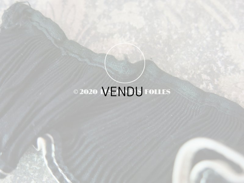 画像8: アンティーク シルク製 プリーツ リボン 4.8cm幅 黒 31cm