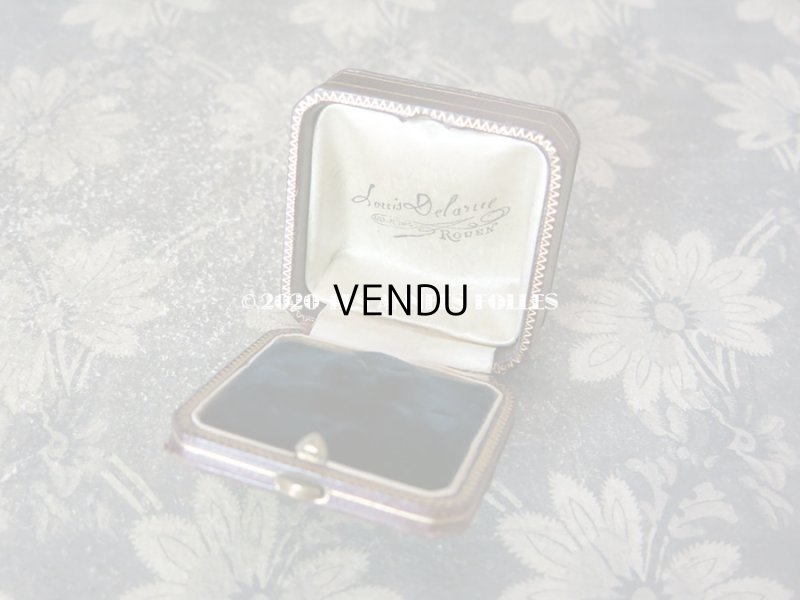 画像6: アンティーク ボタン用 ジュエリーボックス 金彩入り ボルドー・ブラウン