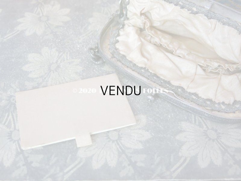 画像12: 1910年代 アンティーク 森の中の小さな兎 オモニエール ニードルポイント ミラー付き