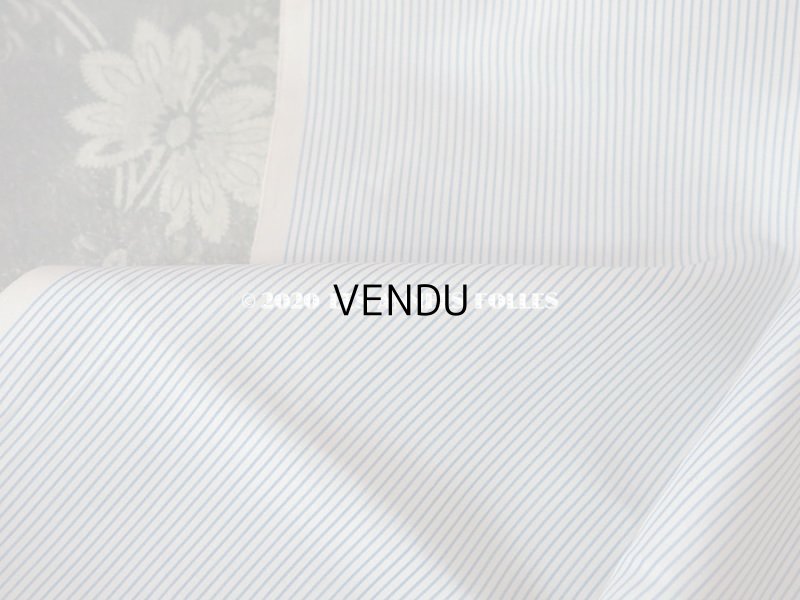 画像5: 未使用 1920年代 アンティーク  シルク製 ファブリック ピンストライプ　 ブルー＆オフホワイト