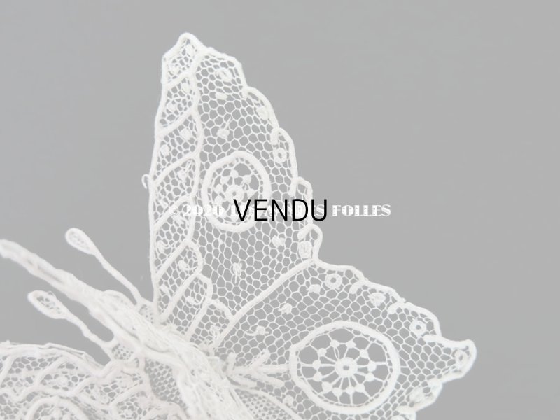 画像4: 未使用 19世紀末 アンティーク ニードルレース ポワンドガーズ 蝶々のモチーフ 『ポワン・ド・ガーズ』