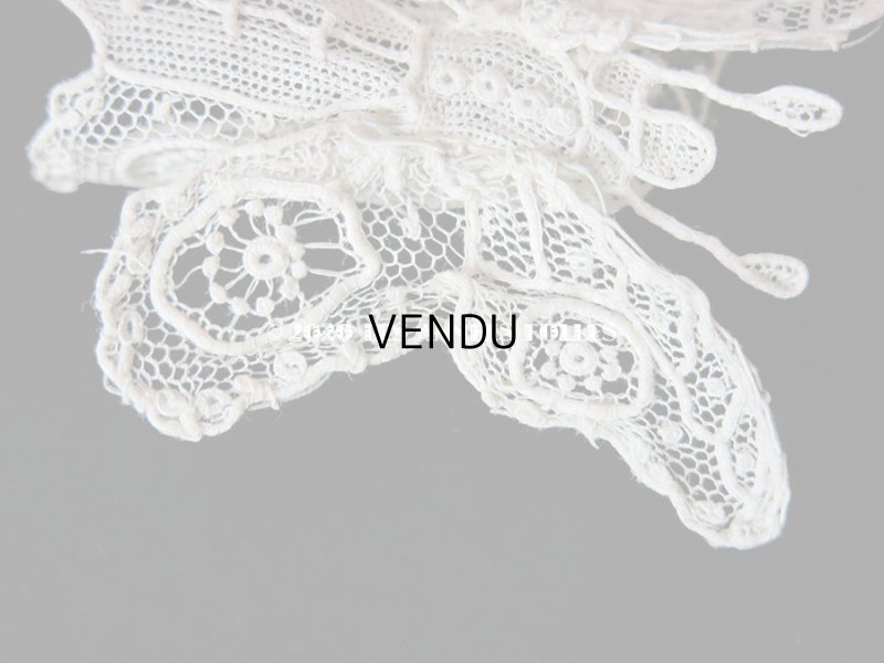画像5: 未使用 19世紀末 アンティーク ニードルレース ポワンドガーズ 蝶々のモチーフ 『ポワン・ド・ガーズ』