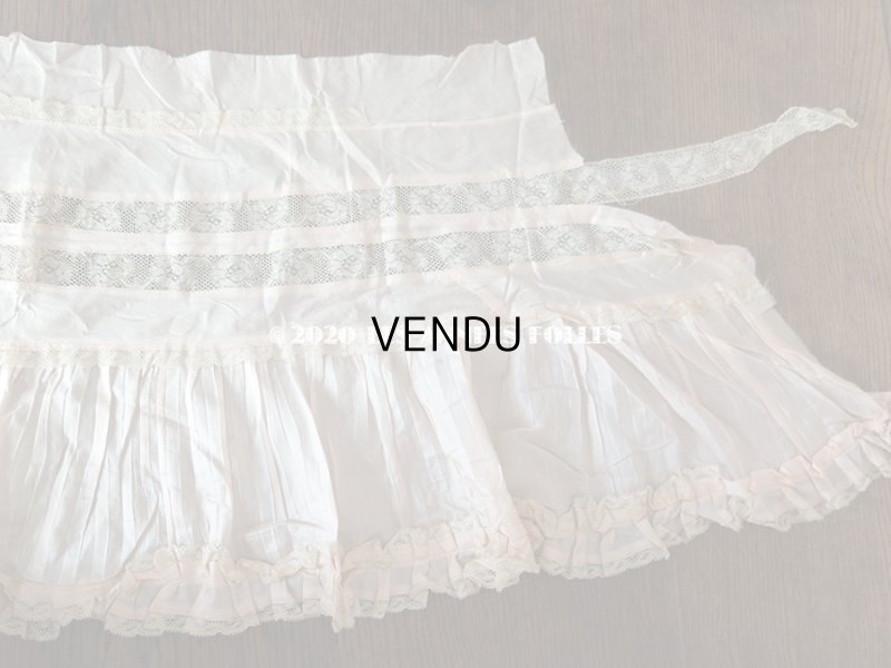 画像14: 1900年代 アンティーク  ドレスの裾 パウダーピンクのシルクサテン＆レース  1.3m 