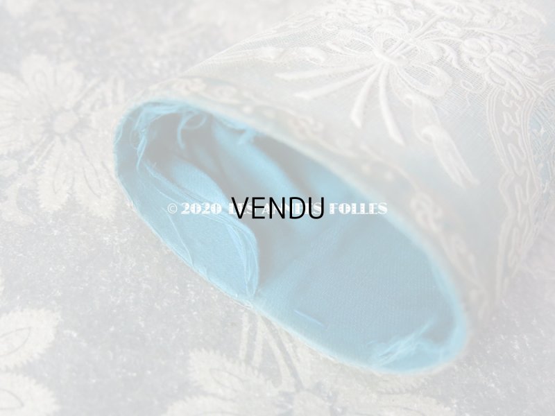 画像12: 19世紀初頭 アンティーク モノグラム入り ホワイトワークのボックス 筒型