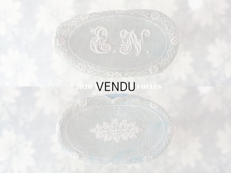 画像3: 19世紀初頭 アンティーク モノグラム入り ホワイトワークのボックス 筒型