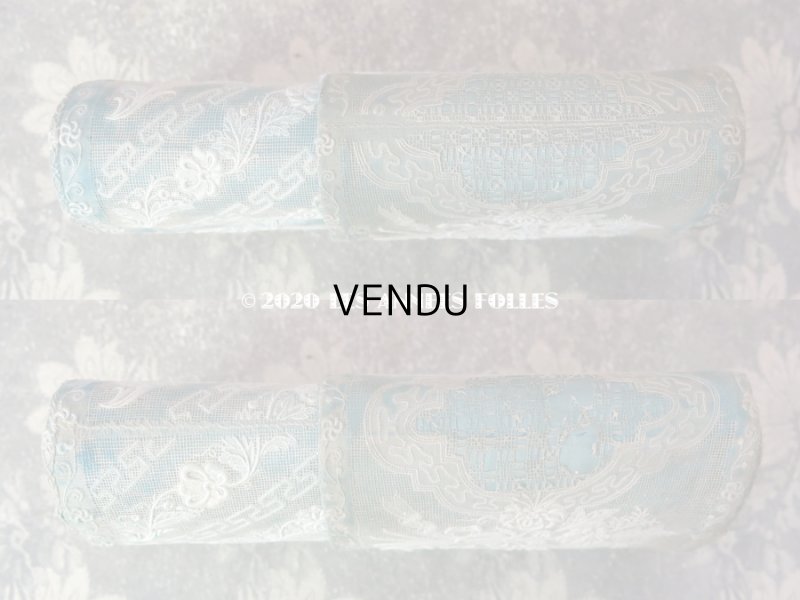 画像4: 19世紀初頭 アンティーク モノグラム入り ホワイトワークのボックス 筒型