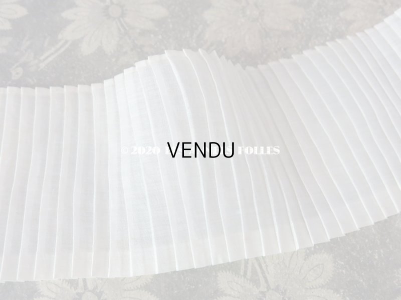 画像3: アンティーク 幅広 プリーツリボン オフホワイト 1.1m 9.5cm幅