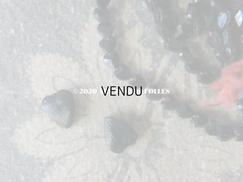 画像6: 1920年代 アンティーク フレンチジェット ハート型 ライン入り 80ピース 9×8mm