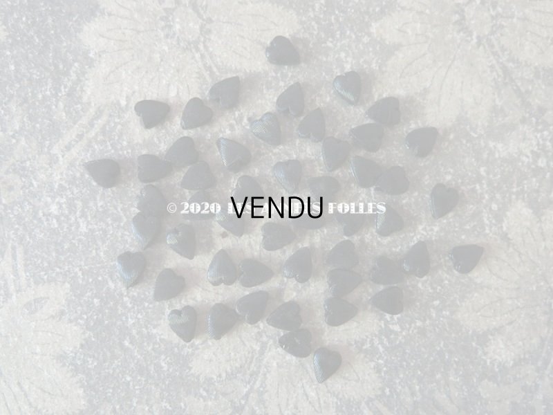 画像3: 1920年代 アンティーク フレンチジェット ハート型 ライン入り 80ピース 9×8mm