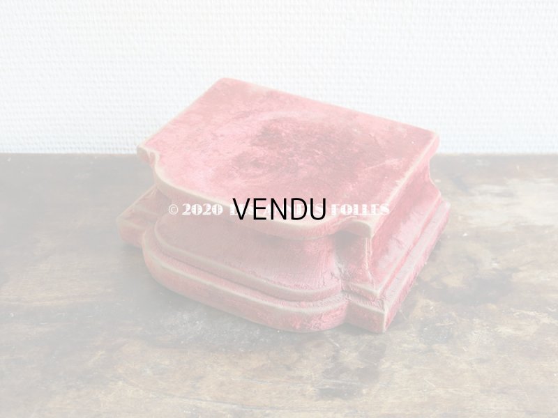 画像3: アンティーク ベルベットの台座 赤　