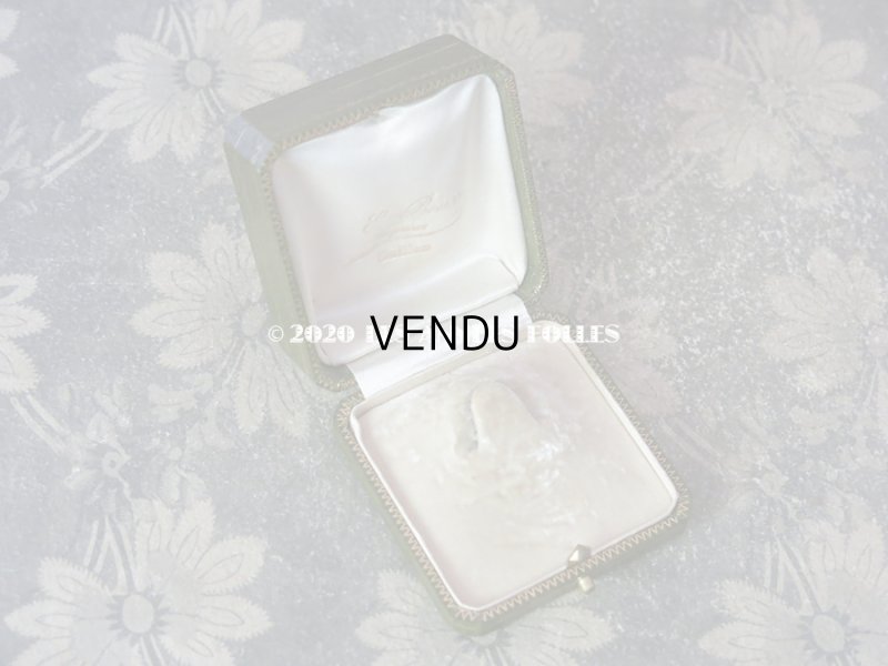 画像6: アンティーク　ブローチ用 ジュエリーボックス 金彩入り グリーン