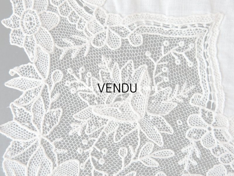 画像8: アンティーク ポワンドローズ  結婚式のハンカチ モノグラム刺繍入り 【ポワン・ド・ローズ】　【ポワン・ド・ガーズ】 