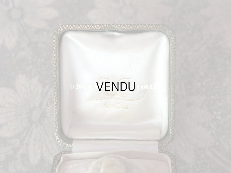 画像8: アンティーク　ブローチ用 ジュエリーボックス 金彩入り グリーン