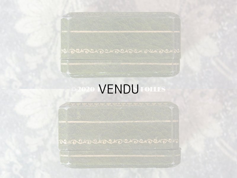 画像5: アンティーク　ブローチ用 ジュエリーボックス 金彩入り グリーン