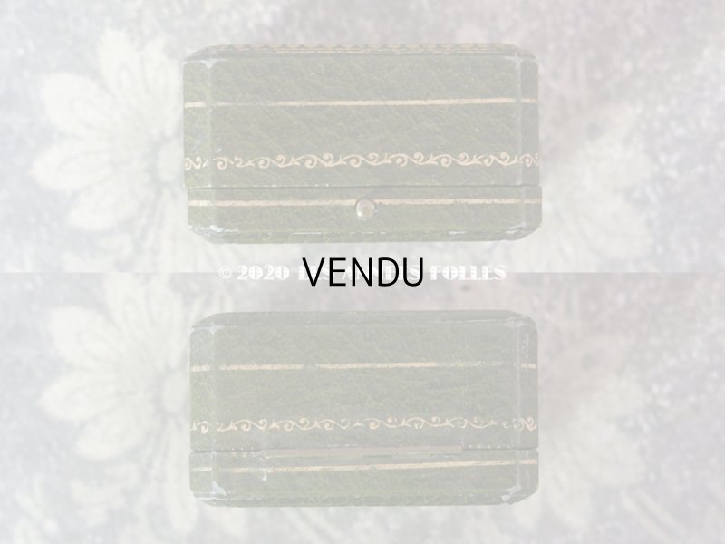 画像4: アンティーク　ブローチ用 ジュエリーボックス 金彩入り グリーン