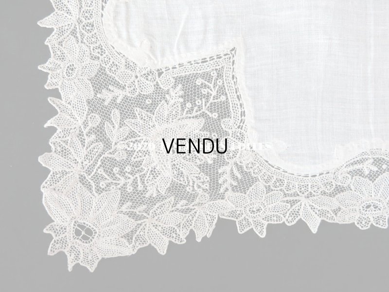 画像11: アンティーク ポワンドローズ  結婚式のハンカチ モノグラム刺繍入り 【ポワン・ド・ローズ】　【ポワン・ド・ガーズ】 