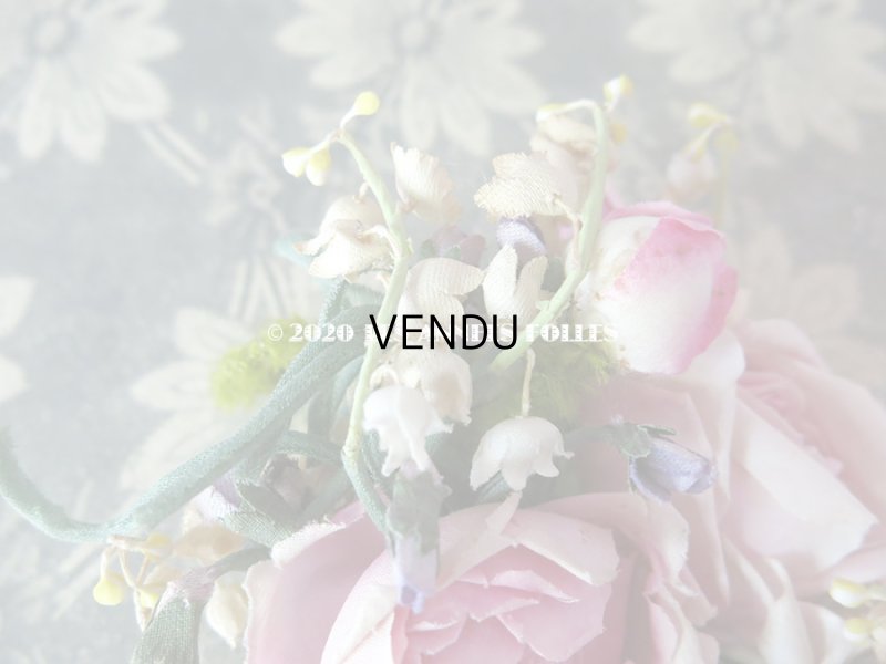 画像5: アンティーク  薔薇&鈴蘭&菫&勿忘草の布花 コサージュ