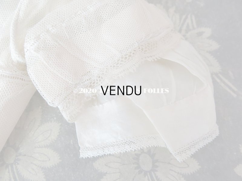 画像17: 1900年代 アンティーク ベビードレス 淡いピンクのリボン＆シルクの裏地付き 洗礼式のドレス