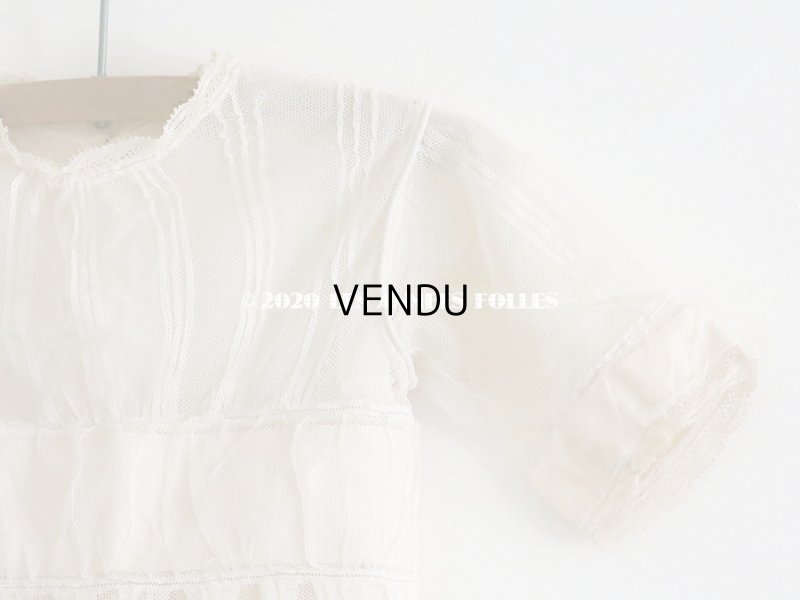 画像4: 1900年代 アンティーク ベビードレス 淡いピンクのリボン＆シルクの裏地付き 洗礼式のドレス